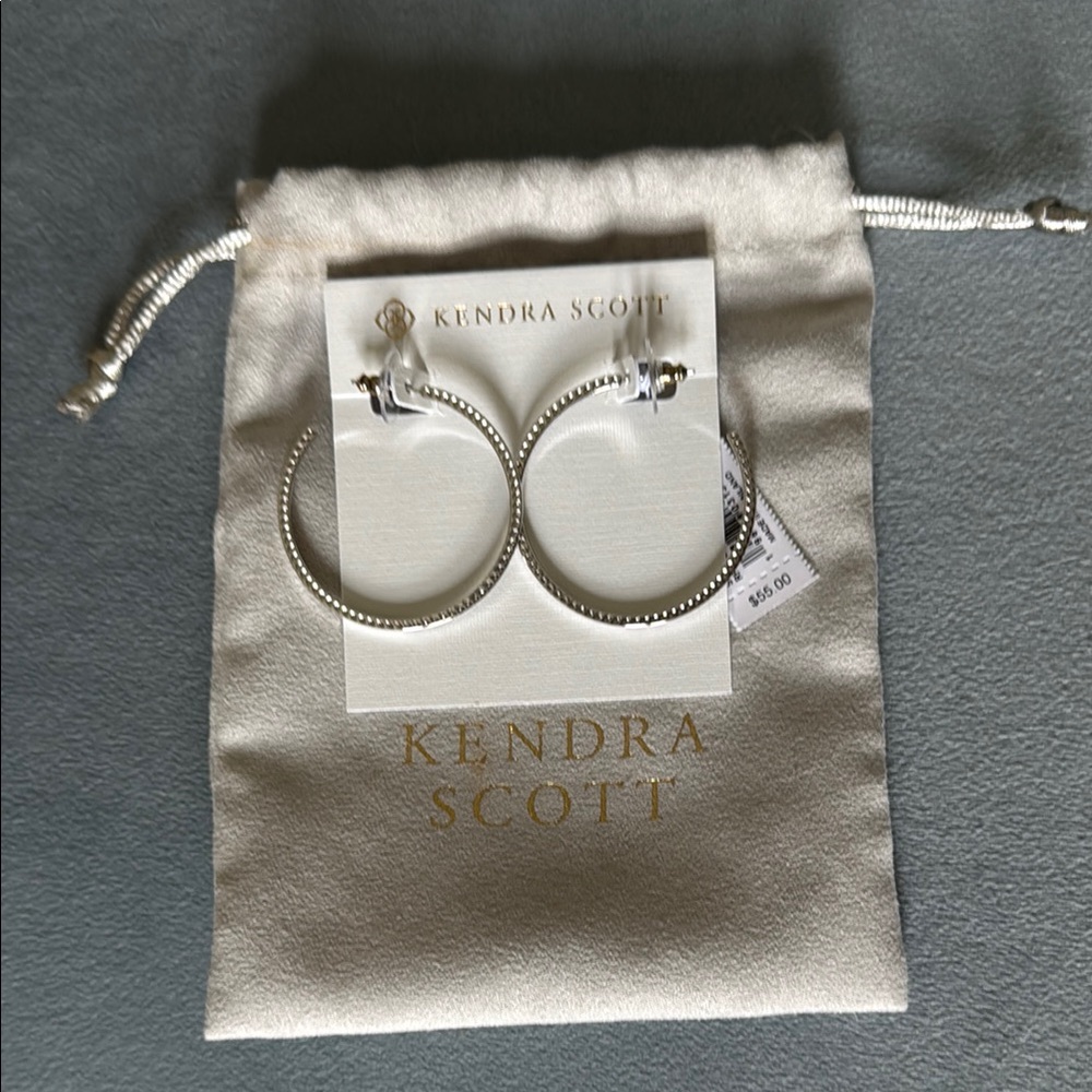 Kendra Scott Silver Beaded Hoop Earrings